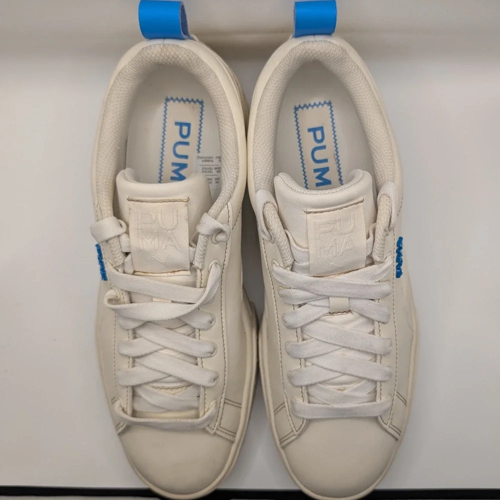 PUMA Mayze Women's Platform Sneakers Size 10 Cream Blue Chunky Shoes 384974-02